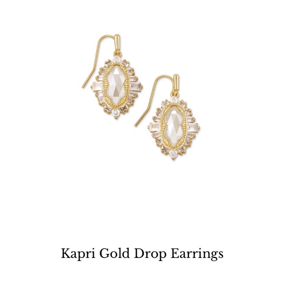 Kendra Scott Kari Gold and Crystal Drop Earrings